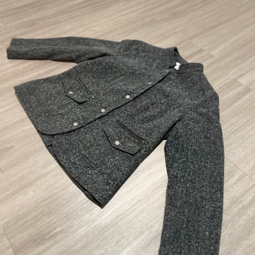 LL Bean Wool Blazer Coat W/ Elbow Pads